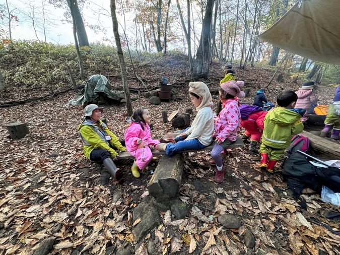 子どもたちの森遊びの様子