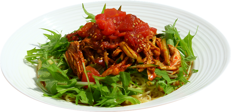 冷たい麺の様子